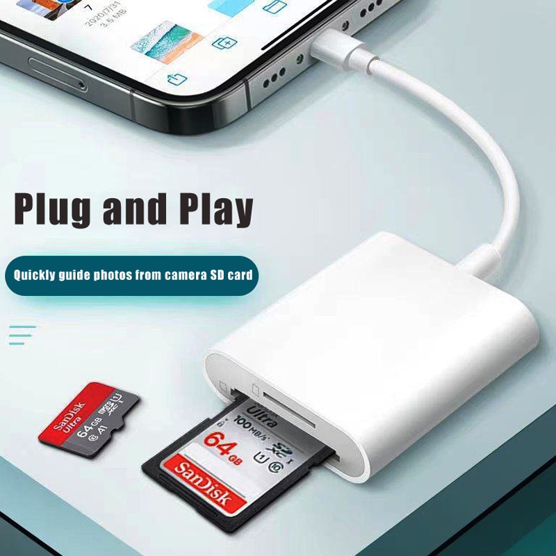 Card Reader TF + SD 2In1 Usb Tipe-C Untuk Smartphone