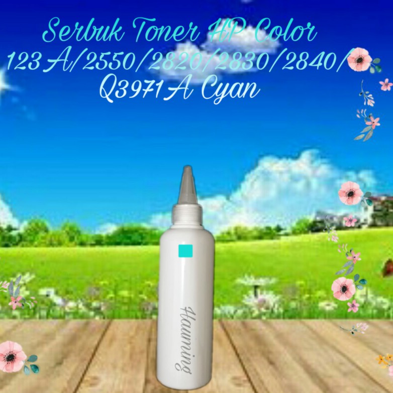 Serbuk Toner HP 123A For Use In LaserJet 2550 2820 2830 2840 2550N 2550LN Q3971A Cyan 1x Isi