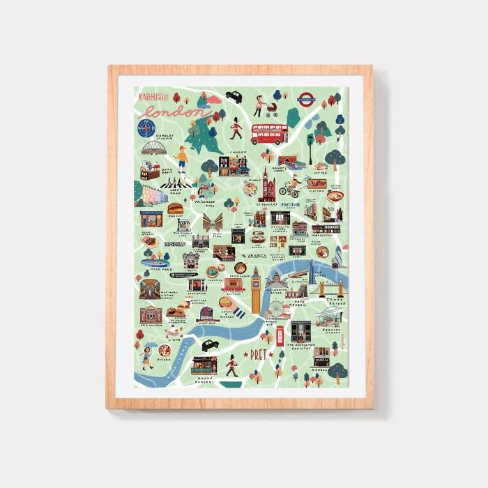 

Lpk0- @Pasarkartupos London Map A3 Poster