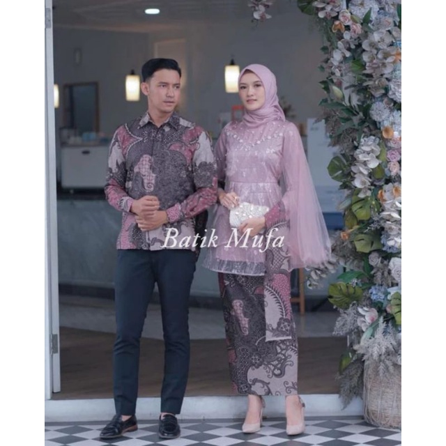 Kebaya couple MEYCA Rose KEBAYA MODERN BATIK COUPLE Kebaya wisuda terbaru kebaya lamaran tunangan