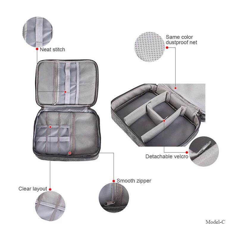 Travel Bag Gadget Organizer Tempat Penyimpanan Kabel Charger