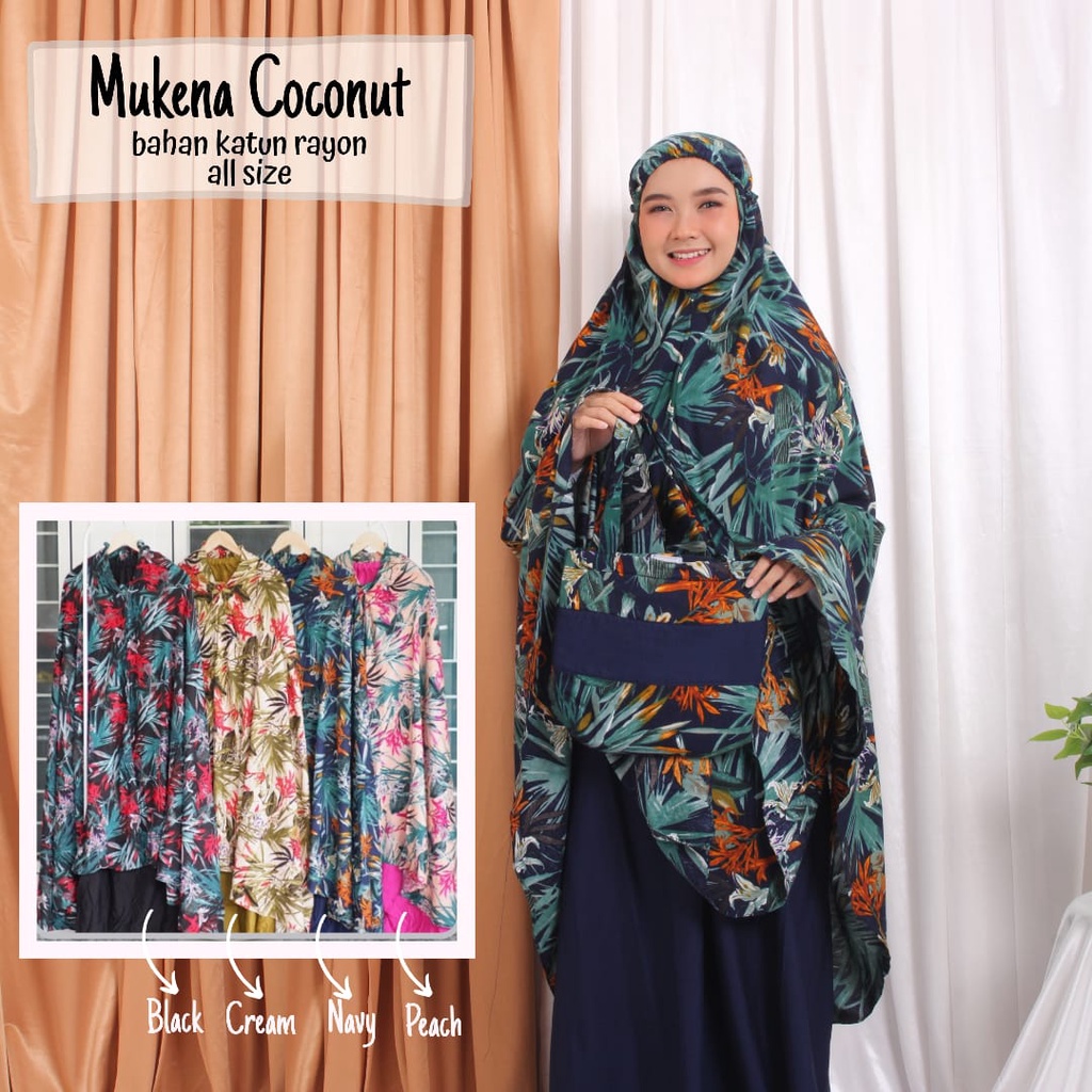 TERMURAH - MUKENA DEWASA COCONUT TERLARIS BEST SELLER - BAHAN KATUN RAYON PREMIUM - BISA COD