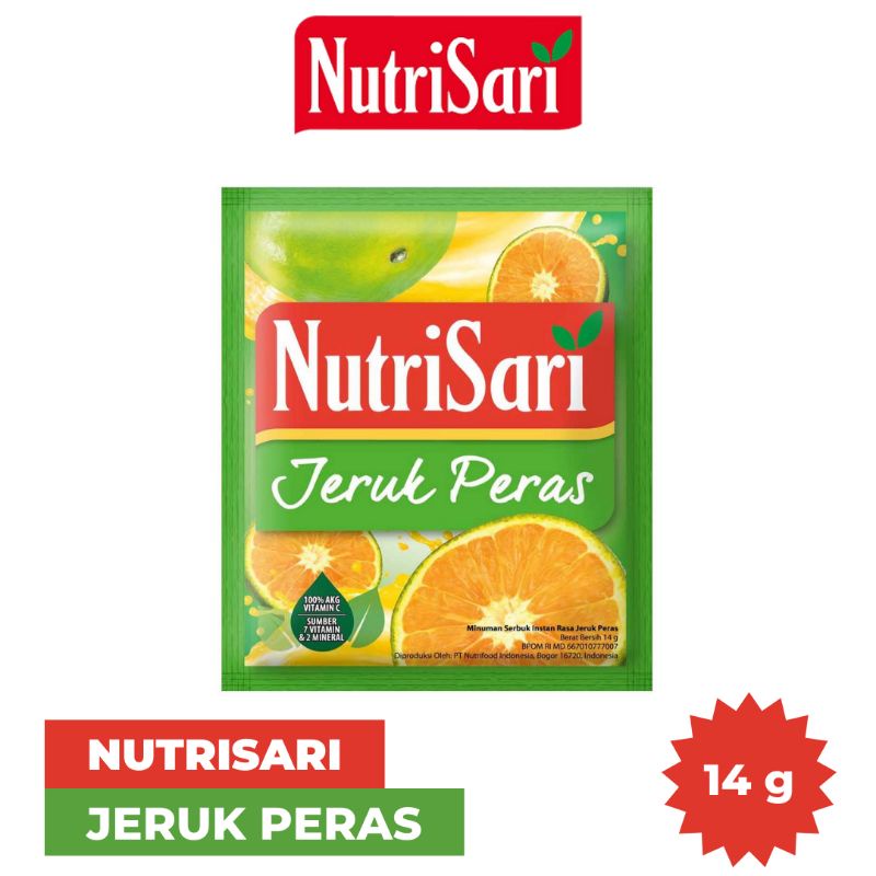 

NUTRISARI JERUK PERAS Murah 14 gr (Sachet) MAX ORDER 30 PCS/SACHET