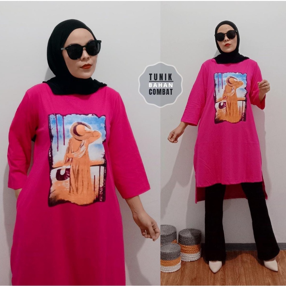 Tunik Long Back SUNSET/Tunik Pinguin/Tunik Wanita Terbaru/Tunik Combad