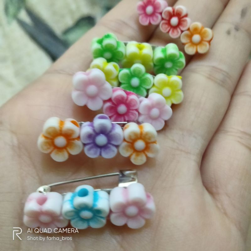 Peniti hijab jilbab Bros Dagu Kecil Mawar, Pita, Kupu-kupu By Farha-7