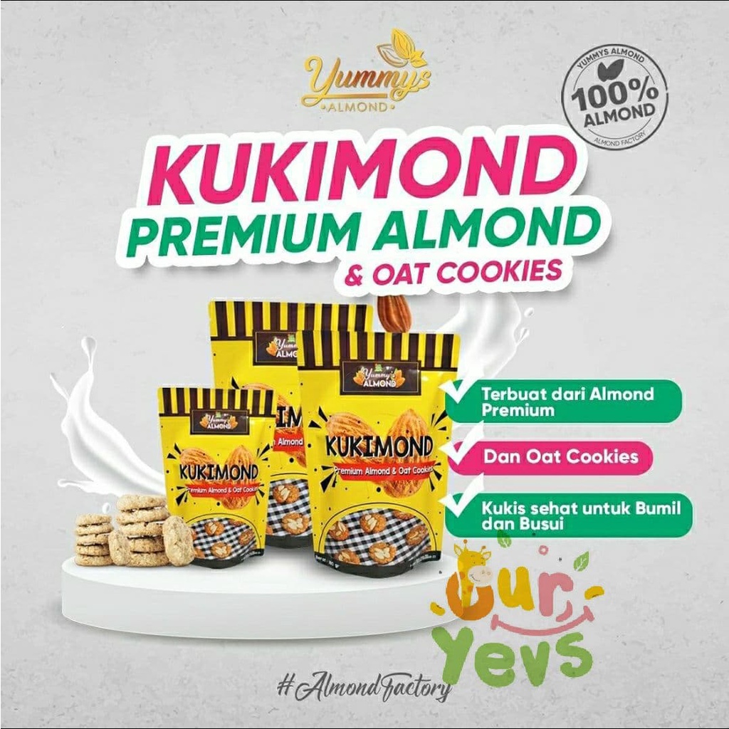 Almom Kukimond BUTTER MILK Premium Almond &amp; Oat Cookies Pelancar Asi / Asi Booster