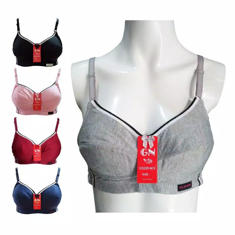 GOLDEN NICK Bra Sport Katun 863 Sport Bra Busa tipis Tanpa Kawat