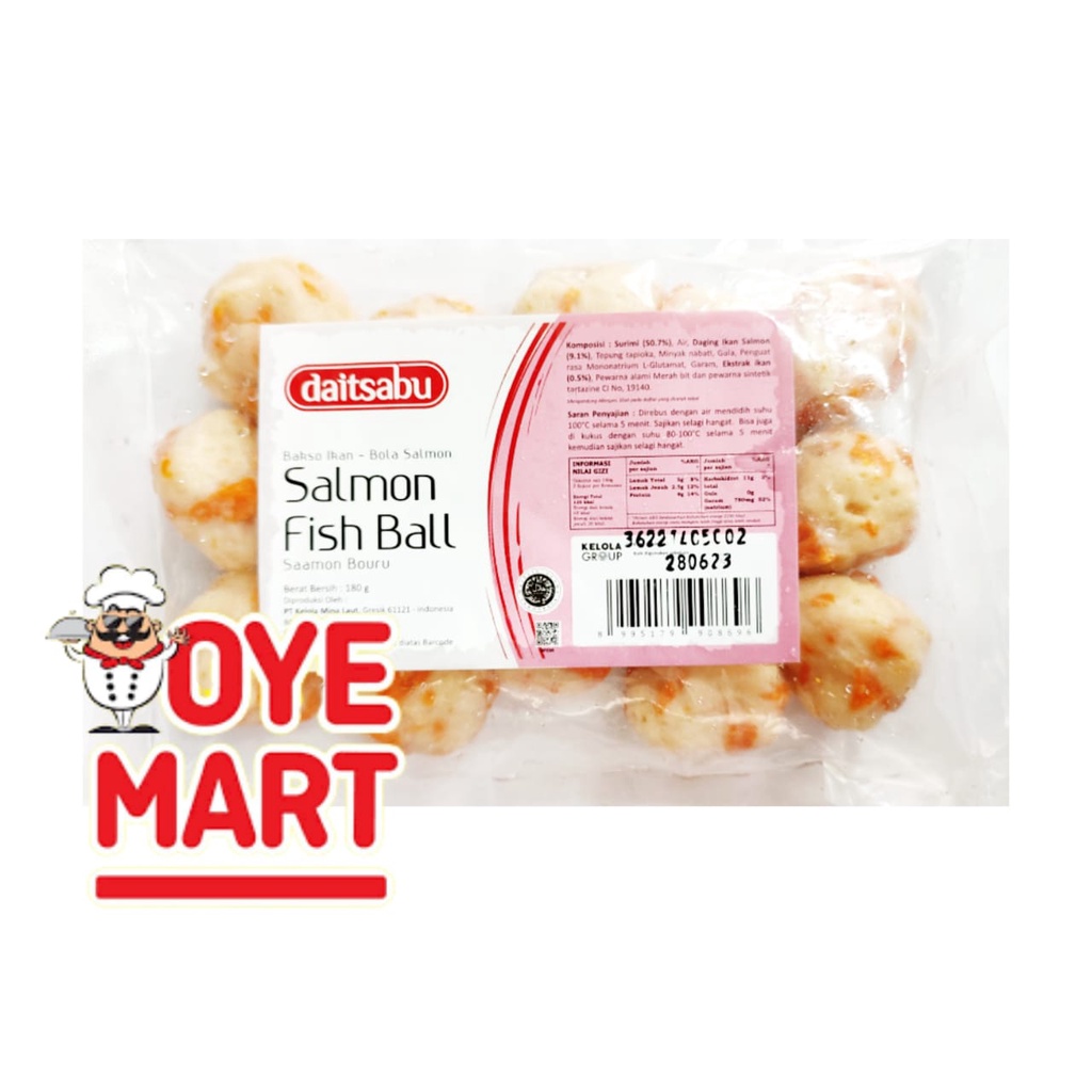 DAITSABU SALMON FISH BALL 180GR / BAKSO IKAN RASA SALMON