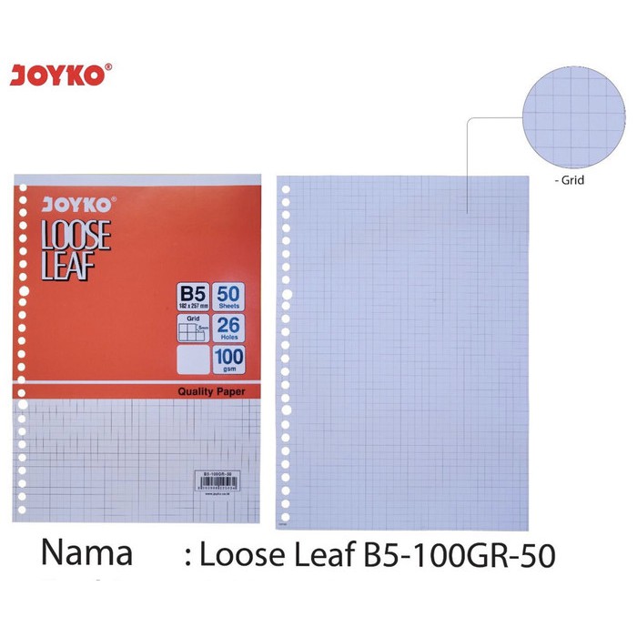 

Order Langsung Loose Leaf B5 Joyko Kotak 50 Lembar Terlaris
