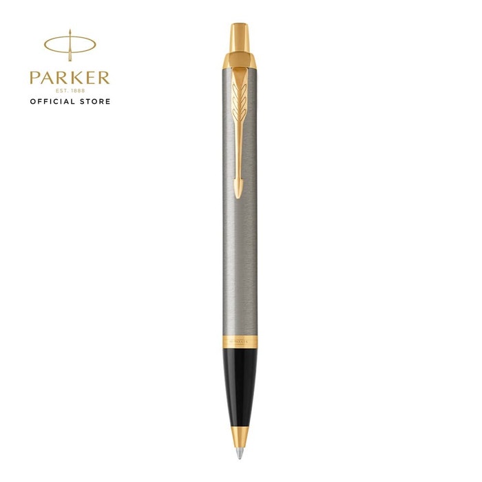 

Pulpen - Parker Im Brushed Metal Gold Trim Ballpoint