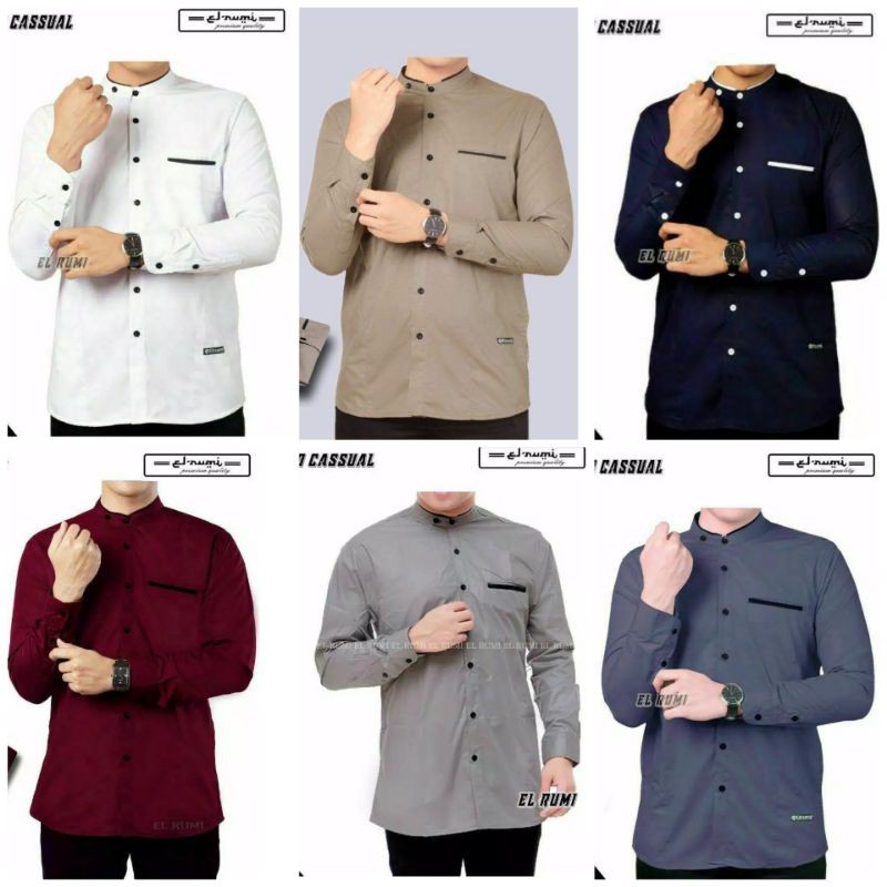 Kemeja Koko Pria Kakedo Trendy Casual Lengan Panjang Fashion Muslim Pria