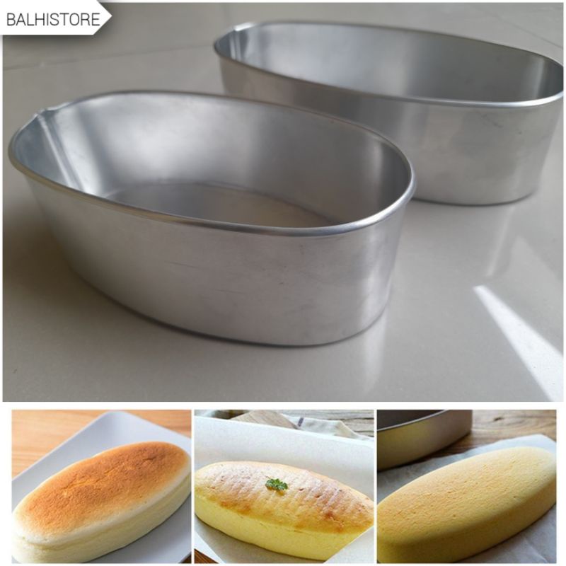 1Set Loyang Kue Oval / Cetakan Kue Bolu Oval Aluminium