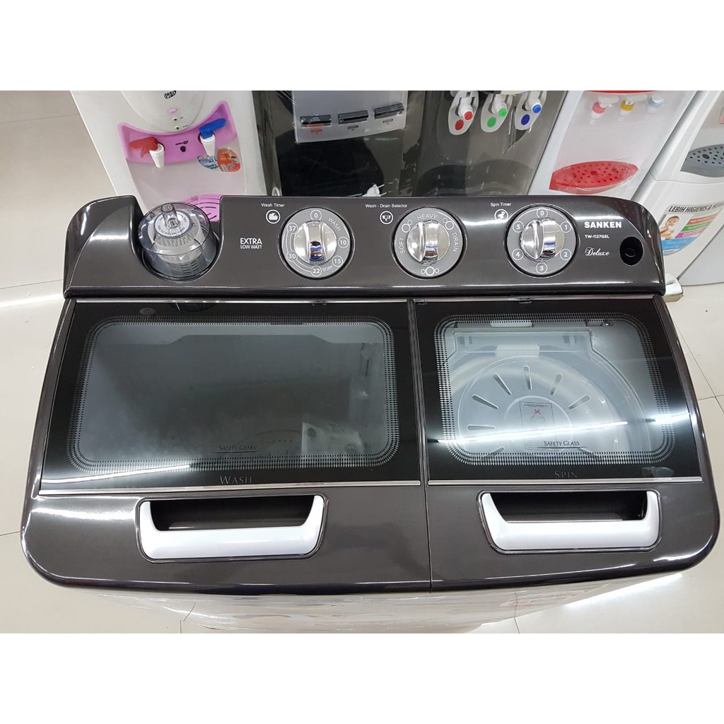 MESIN CUCI SANKEN TW 1127 GSL 9KG 2 TABUNG TW1127GSL 9 KG