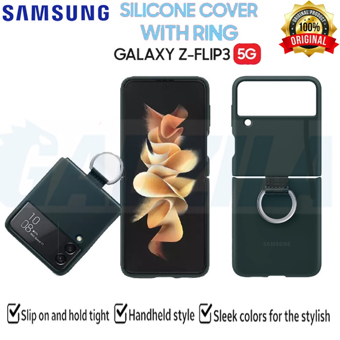 Samsung Soft Case Z Flip 3 Flip3 Original Silicone Samsung Cover With Ring