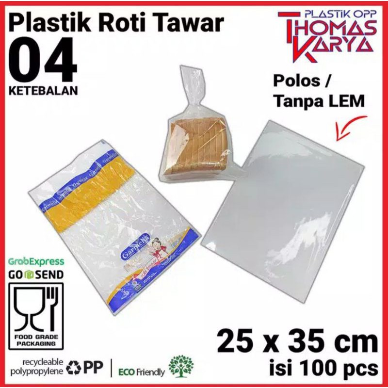 25x35 CM Plastik OPP TEBAL | Plastik OPP POLOS | Plastik Kaca | Plastik OPP Tanpa Lem Roti Tawar