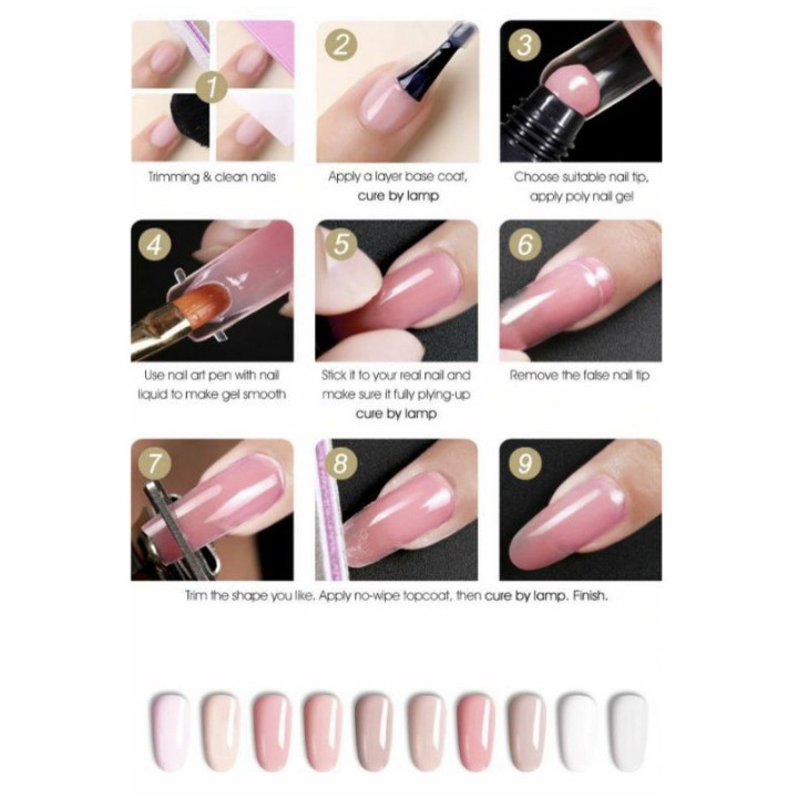 Kuku Palsu 120 PCS Dual Form Extension Cetakan Kuku Polygel Fake Nail Natural KU018