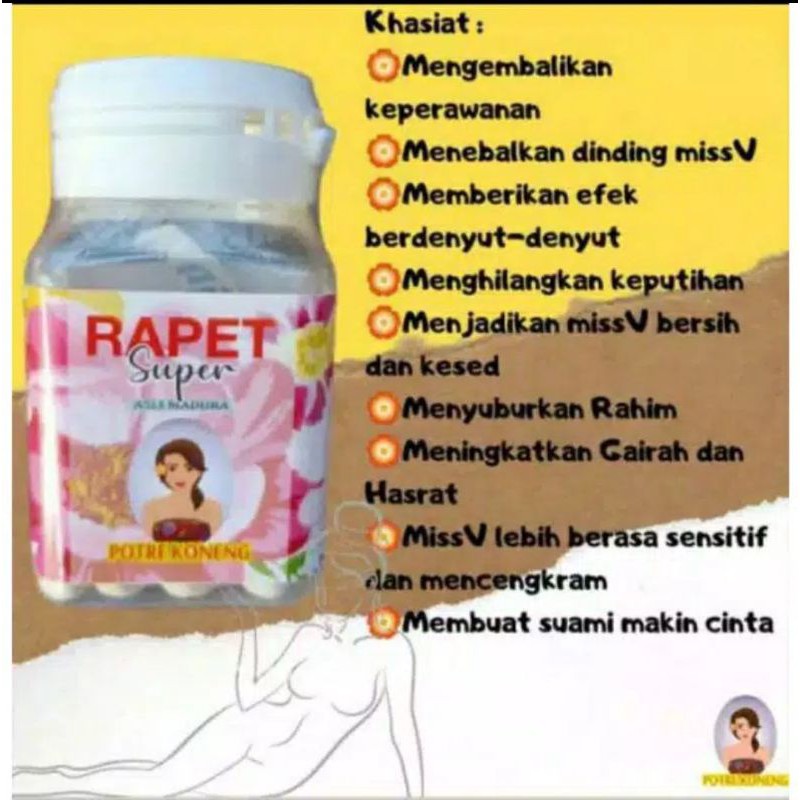 SARI RAPET SUPER POTRE KONENG RAMUAN MADURA PIL PERAWAN PERAPAT MISS V KEPUTIHAN