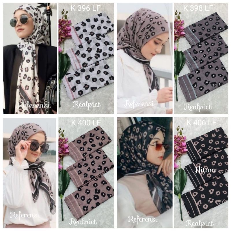 jilbab segi empat motif terbaru leopard voal premium leopard LC (harga grosir partai)