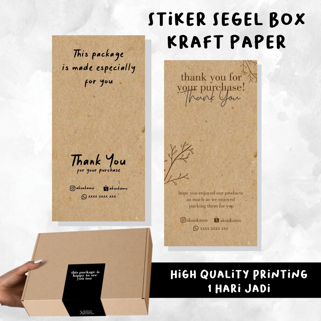 

STIKER SEGEL BOX CUSTOM KRAFT PAPER / RUSTIC / AESTHETIC