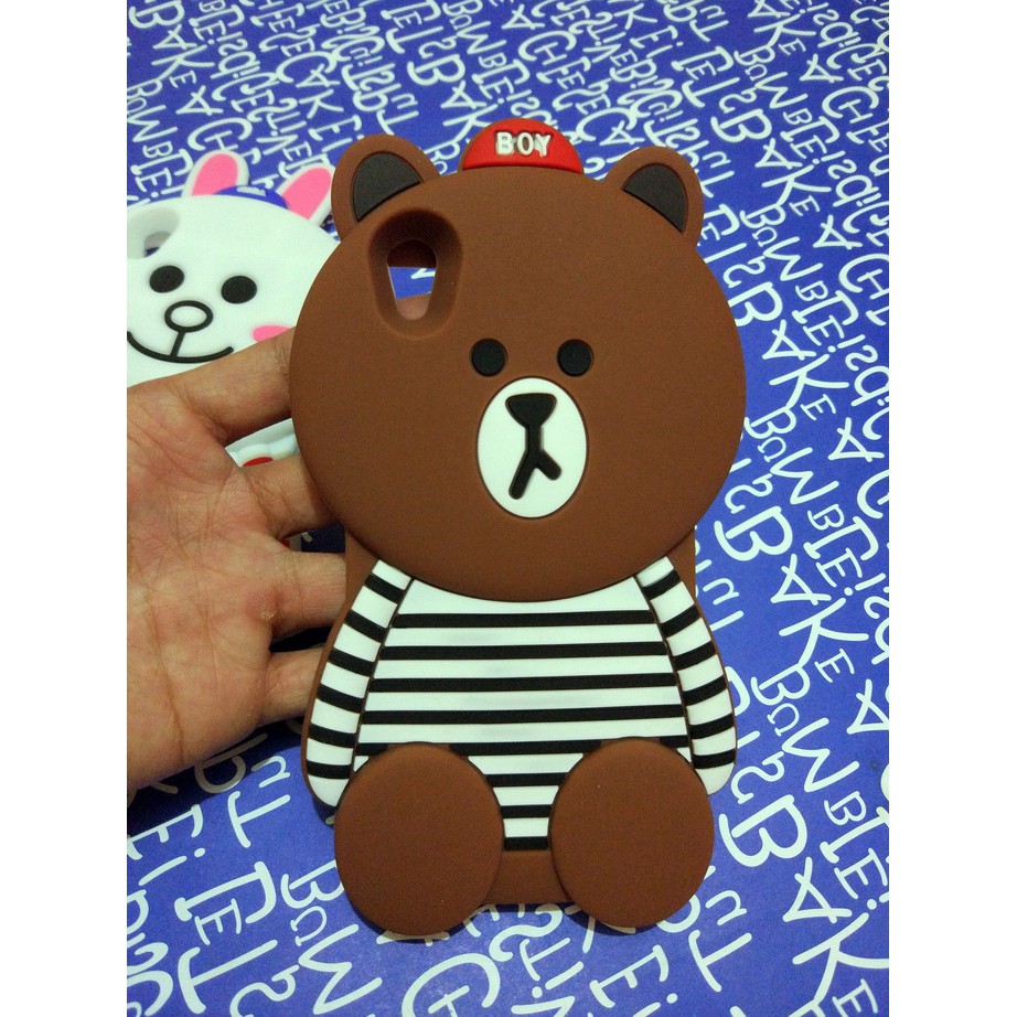 Silicon Case Brown IPHONE 6 PLUS  Karakter Lucu silikon boneka  hadiah