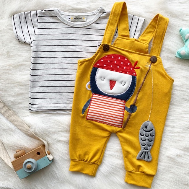 renkidswear baju kodok SNI anak laki laki baju pergi baby balita penguin overall