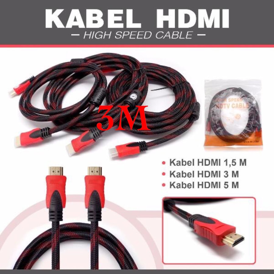 KABEL multimedia kabel 3M SERAT JARING   multimedia kabel TO multimedia kabel  3 m 1080P V1.4 3D HQ