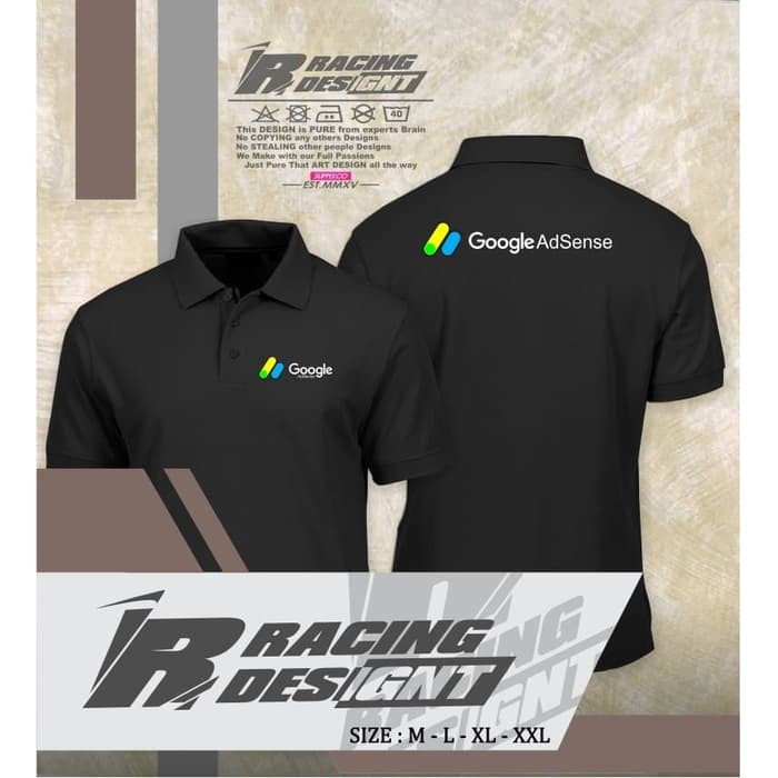 Poloshirt  Kaos Polo Google AdSense Terbaru Kualitas Distro - Baju Laki laki pria wanita Dewasa Prem