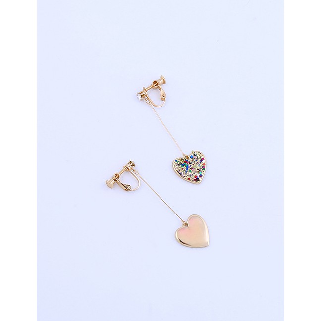 LRC Anting Tusuk Fashion Round Gold S925 Sterling Silver Geometric Love Earrings D17368