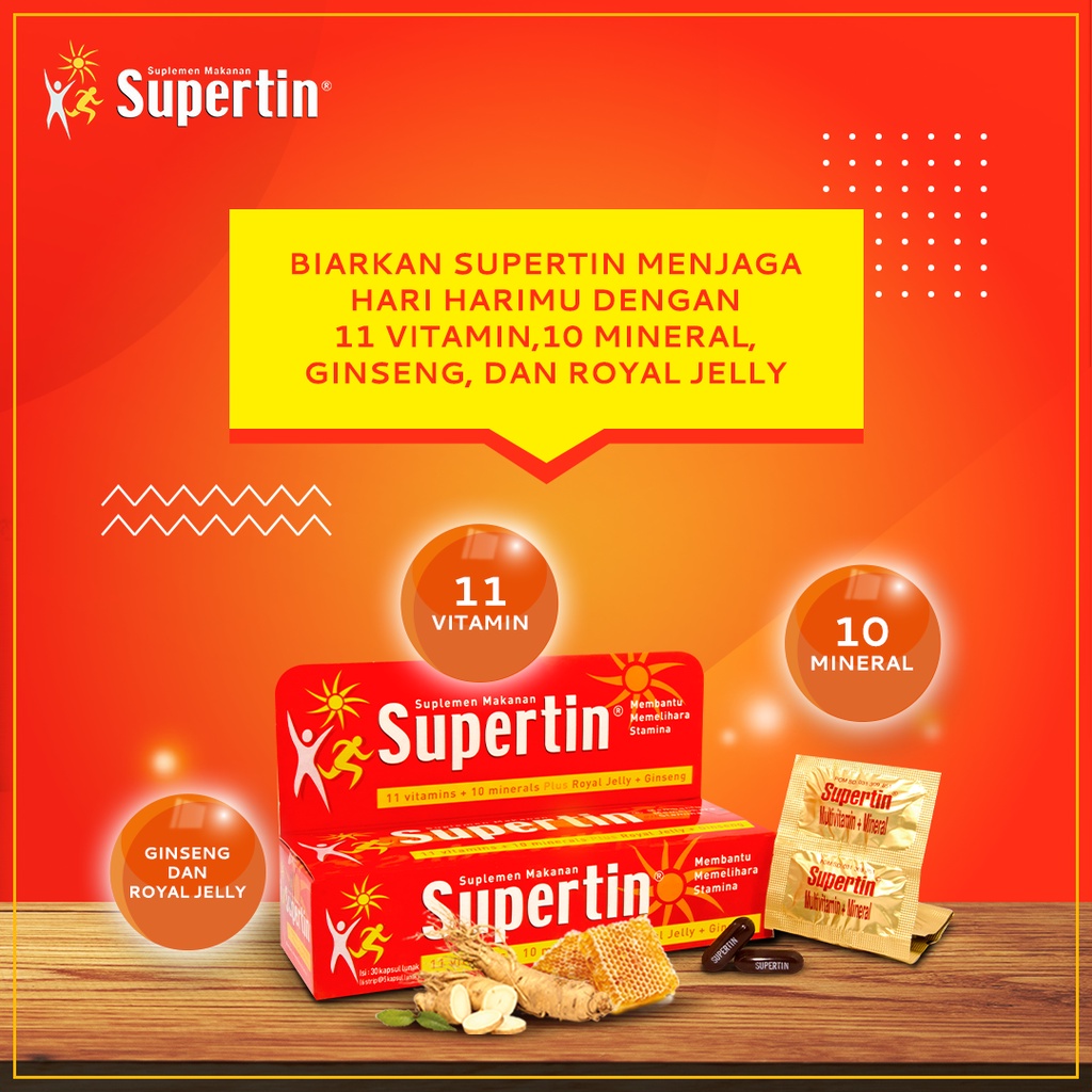 Supertin Multivitamin + Royal Jelly + Ginseng 30 Caps / Box