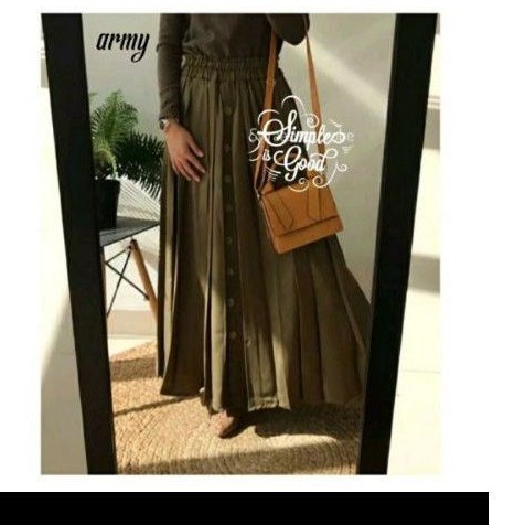 Rok Rempel Kancing / Rok Panjang Rempel