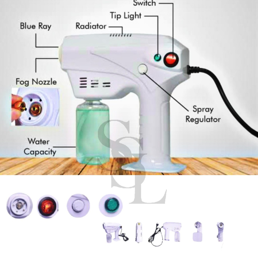 MESIN FOGGING gun DISINFEKTAN UAP FREE LIQUID LISTRIK MINI BLURAY ANION SPRAY GUN 1209 WATT UNTUK MOBIL