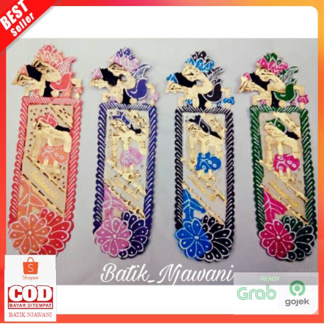 Pembatas Buku Wayang Kulit Bertuliskan Indonesia