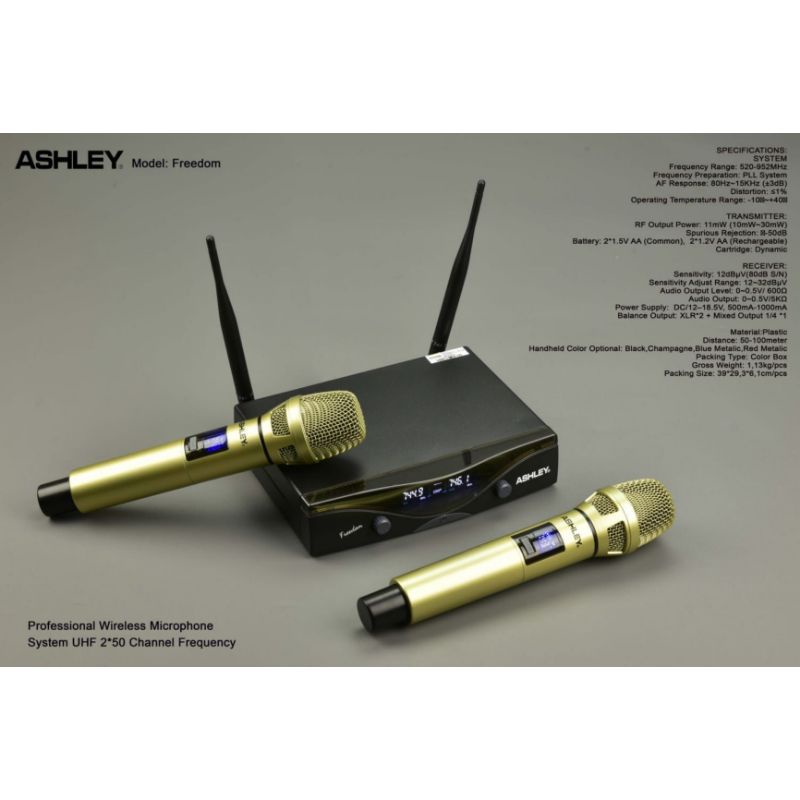 MICROPHONE WIRELESS ASHLEY FREEDOM DUAL MIC HANDLE ORIGINAL