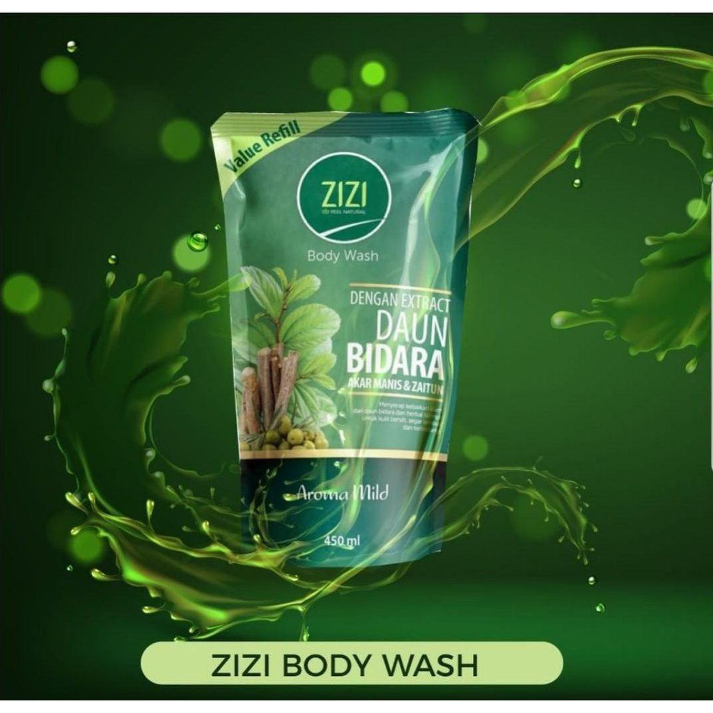 ZiZi Body Wash / Sabun Bidara / Ekstrak Daun Bidara / AromaMild 450 ml