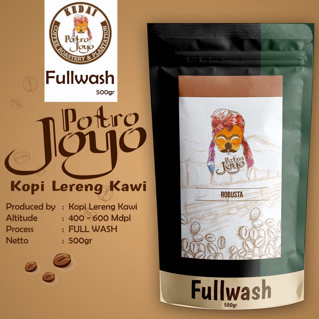 

POTROJOYO Kopi Lereng Kawi Robusta Coffee Premium 100% Murni Original Full Wash 500 gram