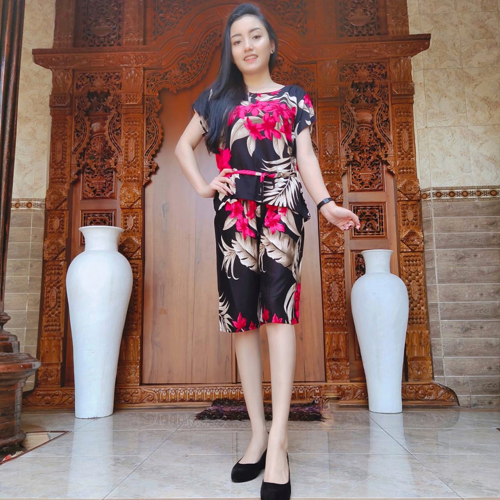 Piyama Pendek Janda Bolong Rayon Super 03-PINK KINANTI