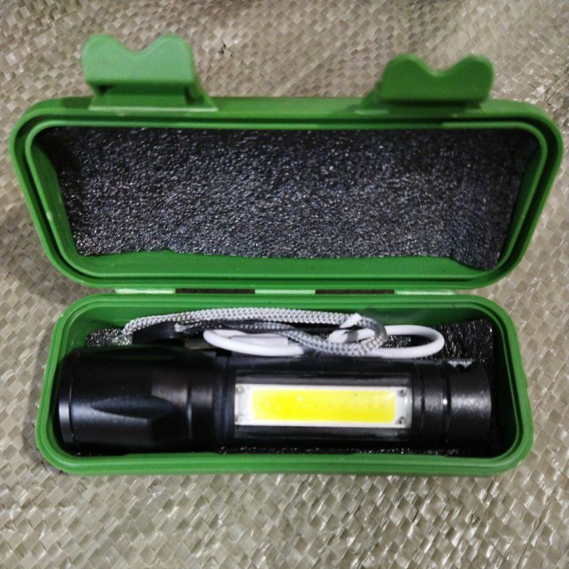 Senter SWAT Mini Zoom Super LED COB Emergency Flashlight Camping