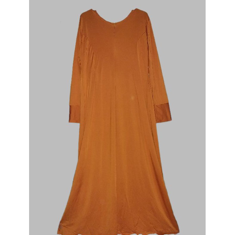 preloved gamis polos kuning mustard sakinah