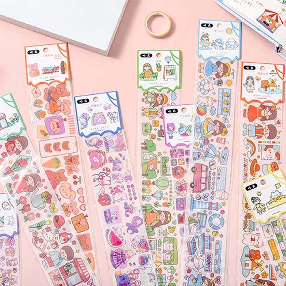 Lanfy Stiker Motif Kartun Untuk Dekorasi Buku Diary / Album / Scrapbook Diy