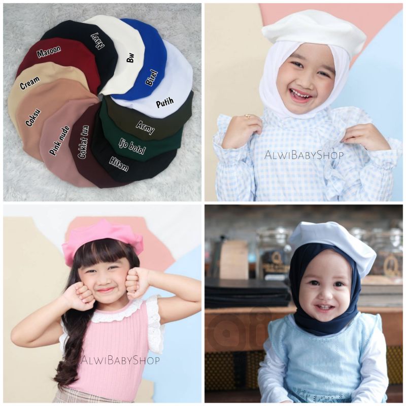 TOPI BARET ANAK  / TOPI HIJAB ANAK LUCU/ TOPI BALITA / TOPI VIRAL HIJABERS CILIK / TOPI BARET MURAH