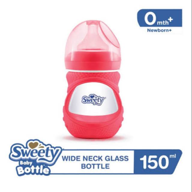 PROMO BUY 1 GET 1 FREE Sweety Baby Bottle Glass Wide Neck 150ml