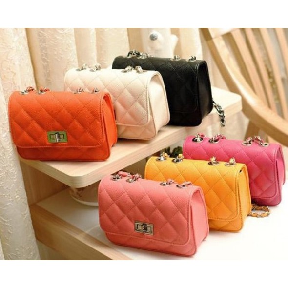 CHANNEL BAG | TAS SELEMPANG RANTAI SILVER CHANNEL IMPORT BATAM