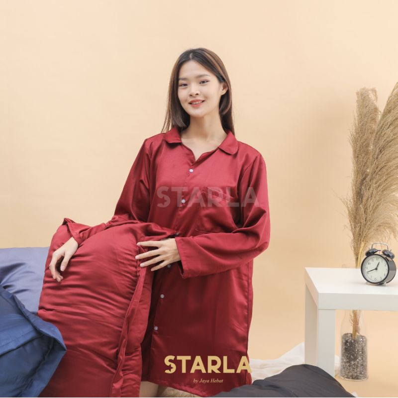 GROSIR DRESS SATIN BAJU TIDUR WANITA PIYAMA DEWASA DRESS PAJAMAS SATEN SATIN MURAH STARLA