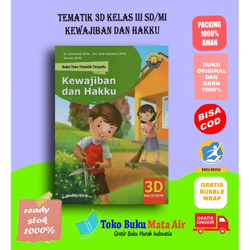 BEST SELLER ORIGINAL TEMATIK KEWAJIBAN DAN HAKKU 3D SD/MI KELAS III - YUDHISTIRA