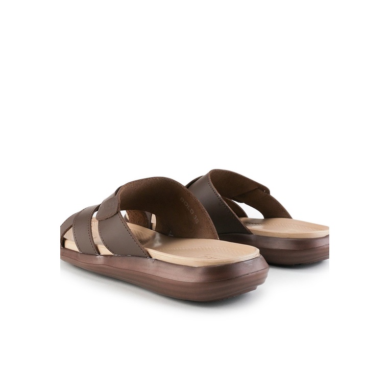 SANDAL CASUAL JIM JOKER PRIA ORIGINAL SLIDE KULIT BRANDED COKLAT JJ18