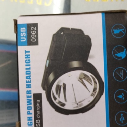 Senter Kepala/ Headlamp High Power Headlight Usb 0962 Cahaya Super Terang dan Hemat Energi