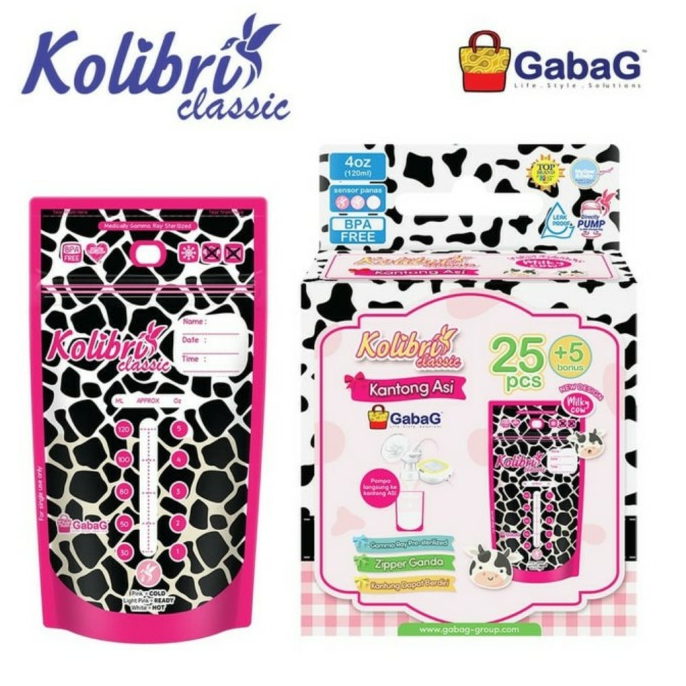 GABAG Kolibri Kantong ASI Classic 120ml isi 30 Breastmilk Bag Gabag