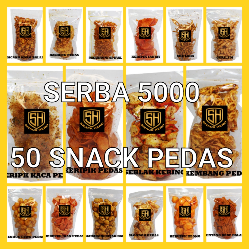 

CEMILAN PEDAS SERBA 5 RIBU SNACK KILOAN JAJANAN MURAH SNACK PEDAS KERIPIK KACA BELING BASRENG PEDAS