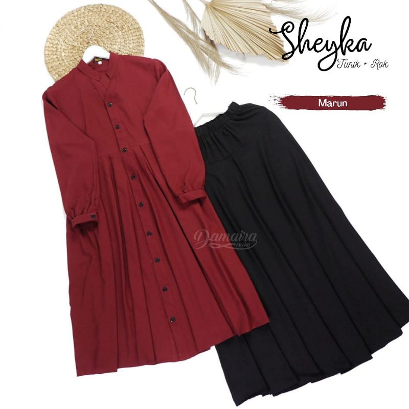 setelan tunik + rok sheyka murah meriah
