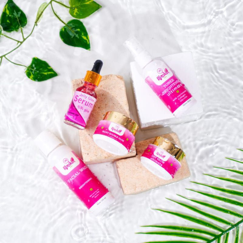 Nr Glow 1 Paket Cream Night Double Glow + Serum Jelly Nr Glow Skincare Pemutih Wajah Produk Asli Ori